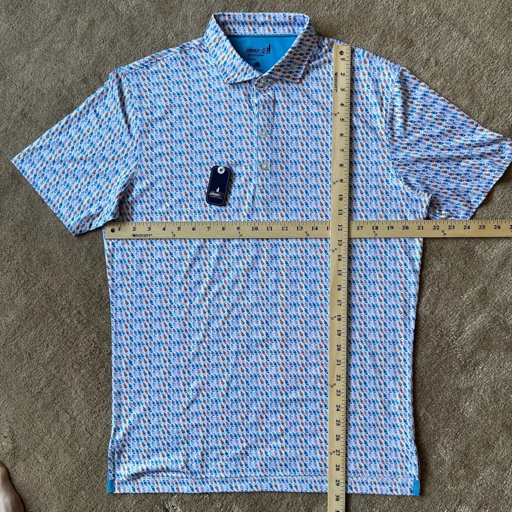 NWT Johnnie-O Performance Polo - Golf Shoe Print
